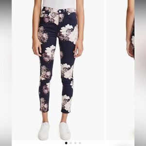 JEN7 by 7 For All Mankind Floral Print Ankle Skinny Jeans